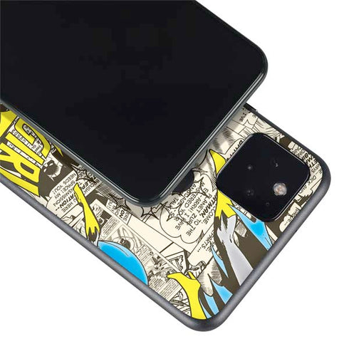 DC Comics Batman Batgirl Vintage Action pose pattern Google Pixel 5 Skin